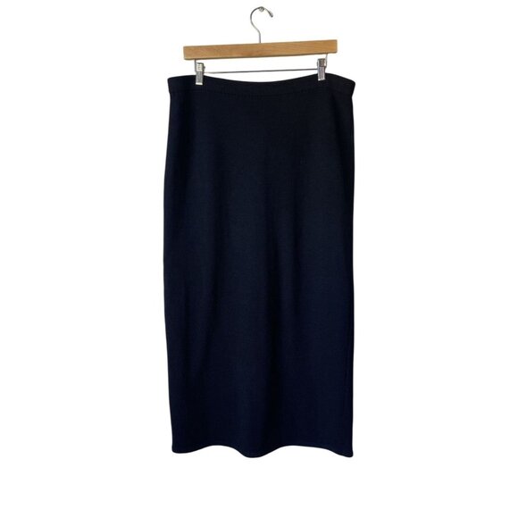 St. John Santana Knit Midi Skirt Size 10 Lagenlook Capsule Wardrobe Classic - Picture 1 of 10